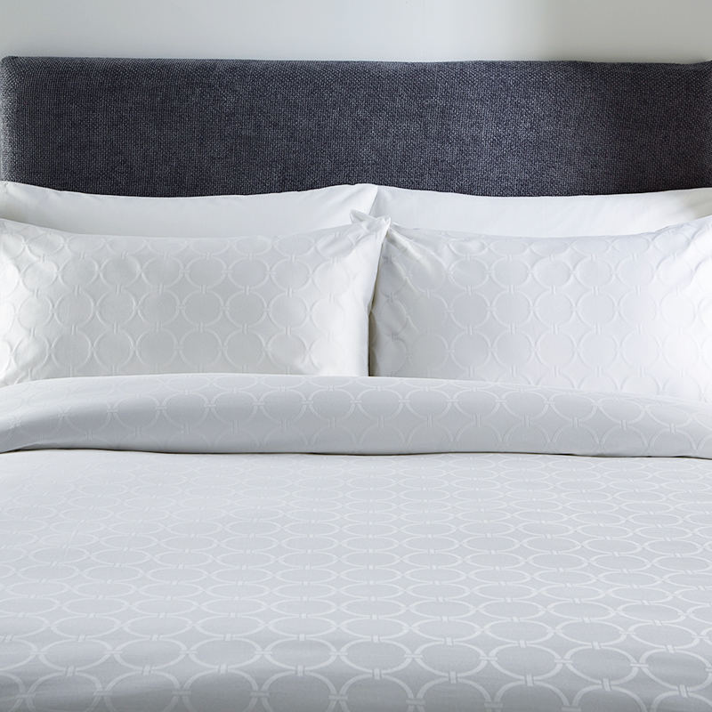 T250 ASTAUCHE COTTON BLANC CIRCULAIRE JACQUARD FIGNES DE LISE DE L'Hôtel