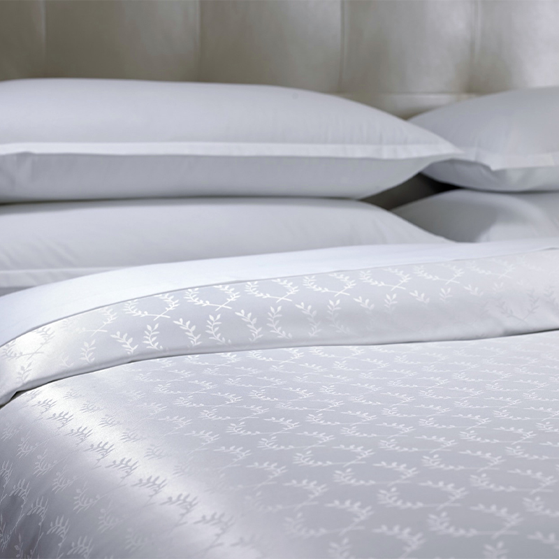 Blanc 300 Nombre de fil Pure Coton Sateen Jacquard Hotel Litsheets ensembles Blanc 300 Nombre de fil Pure Coton Sateen Jacquard Hotel Litsheets ensembles