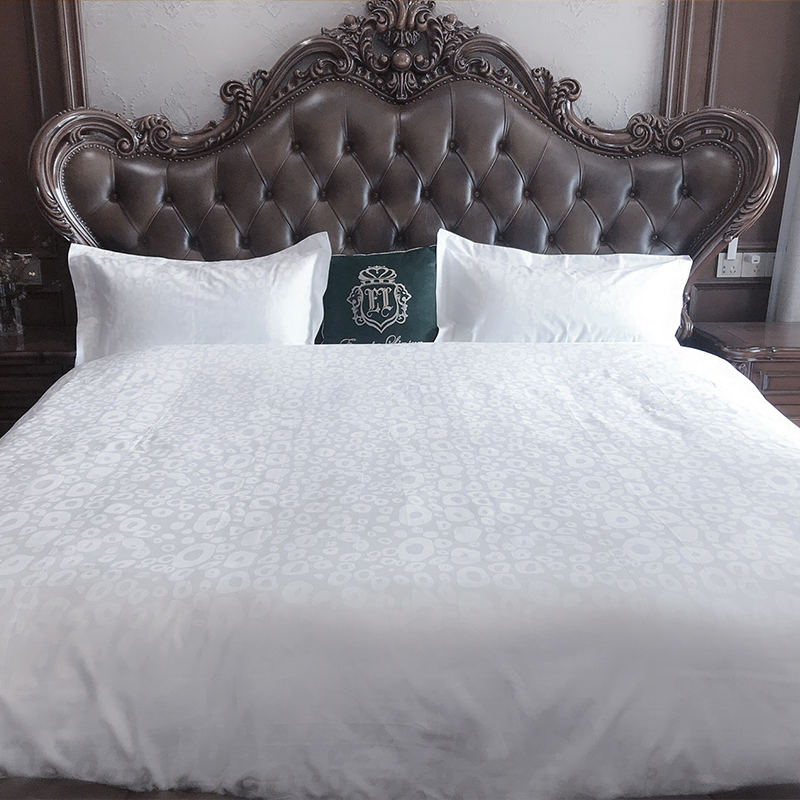 Ensembles de literie Jacquard de coton blanc pur 60s pur