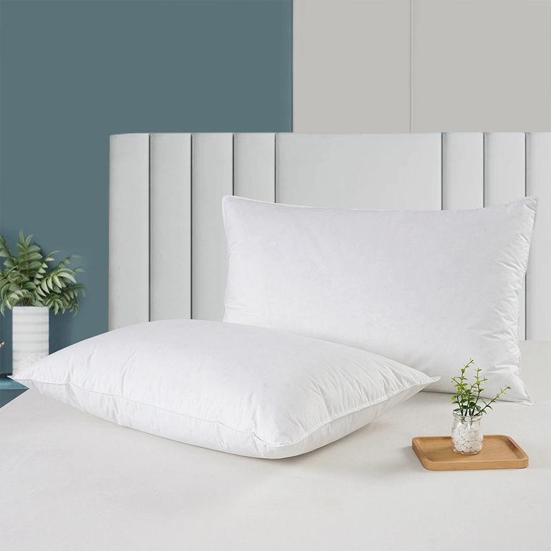 Coton 233T Percale Shell 50% White Duck Down Feather Oreillers pour l'hôtel