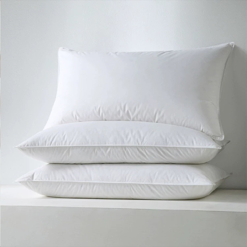 Coton 233T Percale Shell 50% White Duck Down Feather Oreillers pour l'hôtel