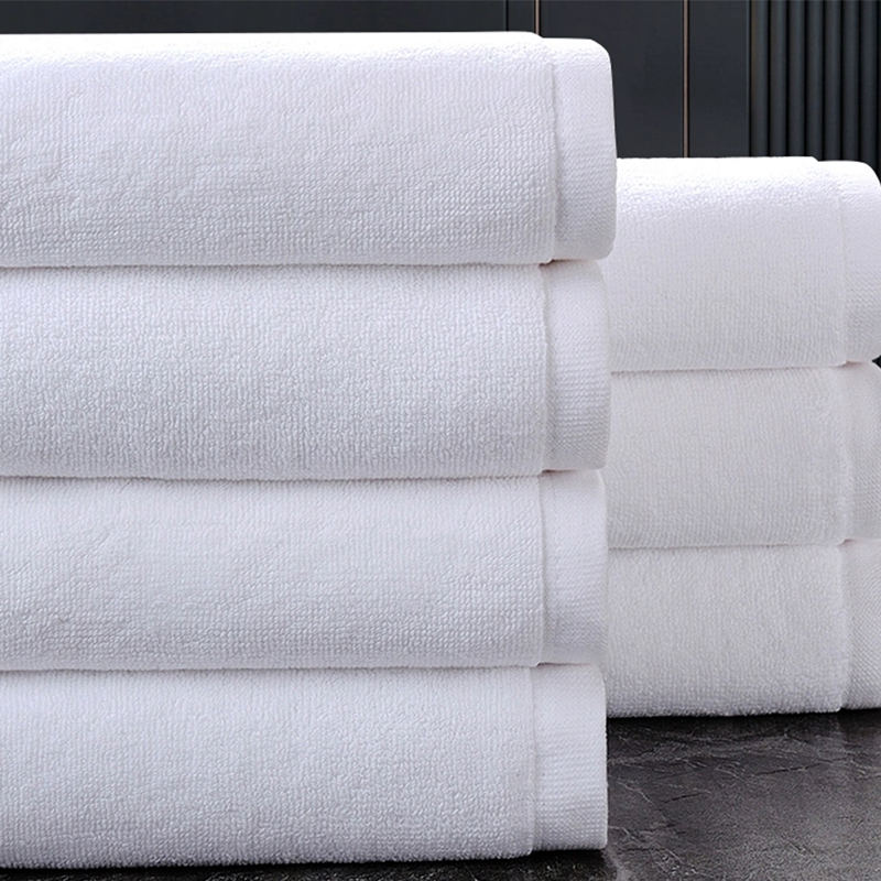 32s / 2 à double boucle pur coton pur hôtel de serviette de bain blanc croustillant