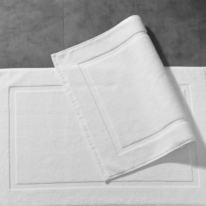 100% coton 32S / 2 Loop Crame Border Bath Bath Mat Hotel