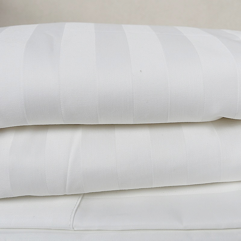 50% coton 50% Polyester 250TC Satin rayé Boutique Boutique Hotel Sheets Supply